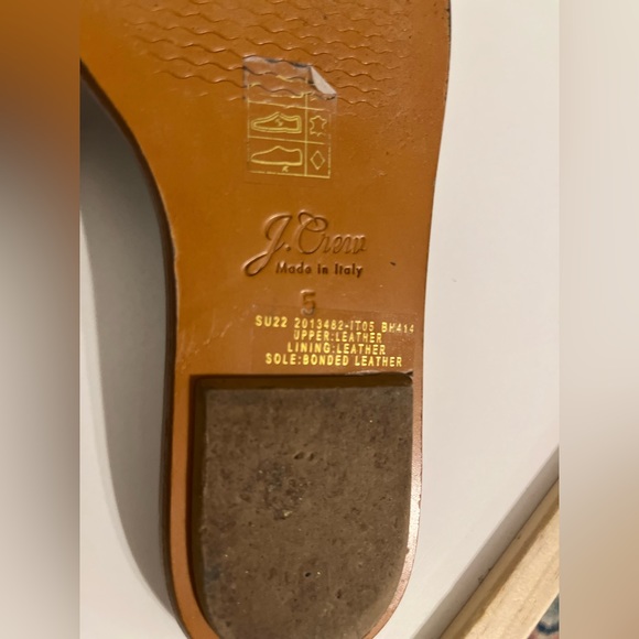 J. Crew Brown Sorrento Padded Leather Sandals Slides - Size 5 - Picture 8 of 11